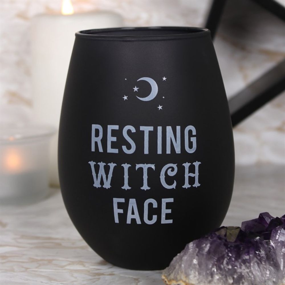 Resting Witch Face Stemless Wine Glass