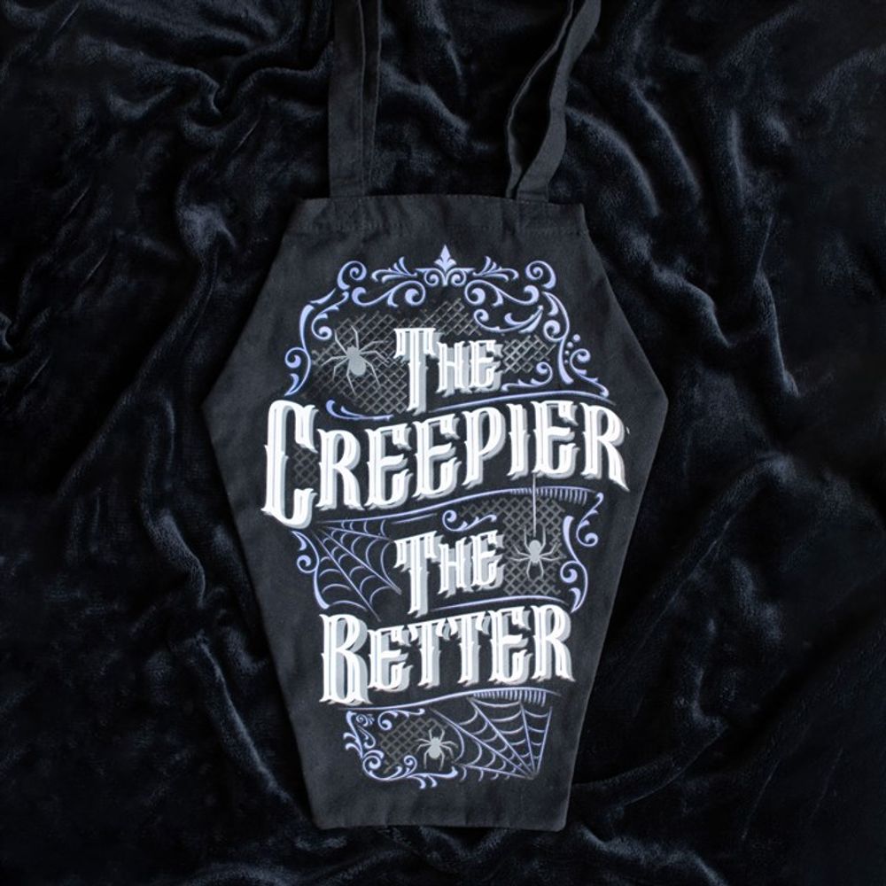 The Creepier the Better Coffin Shaped Tote Bag