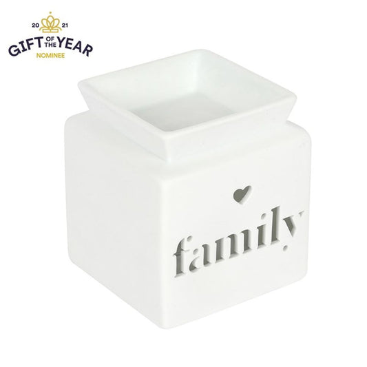 White Family Cut Out Oil Burner