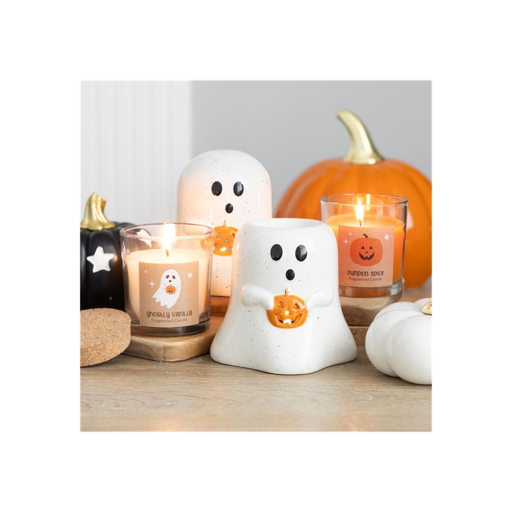 Ghost Shaped Oil Burner with Pumpkin