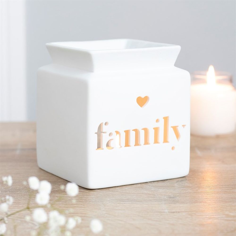 White Family Cut Out Oil Burner