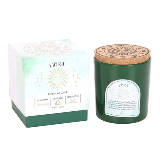 Libra Sweet Jasmine Gemstone Zodiac Candle